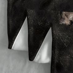EXCELLENT Mikroplyšová hřejivá deka černá 150x200 cm - Černý buldoček